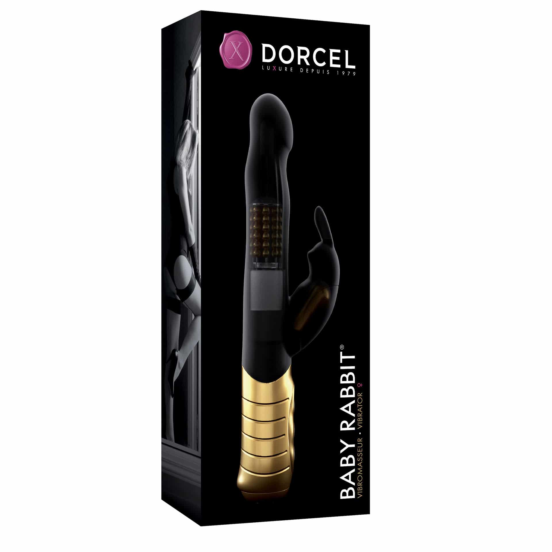 baby rabbit noir et or