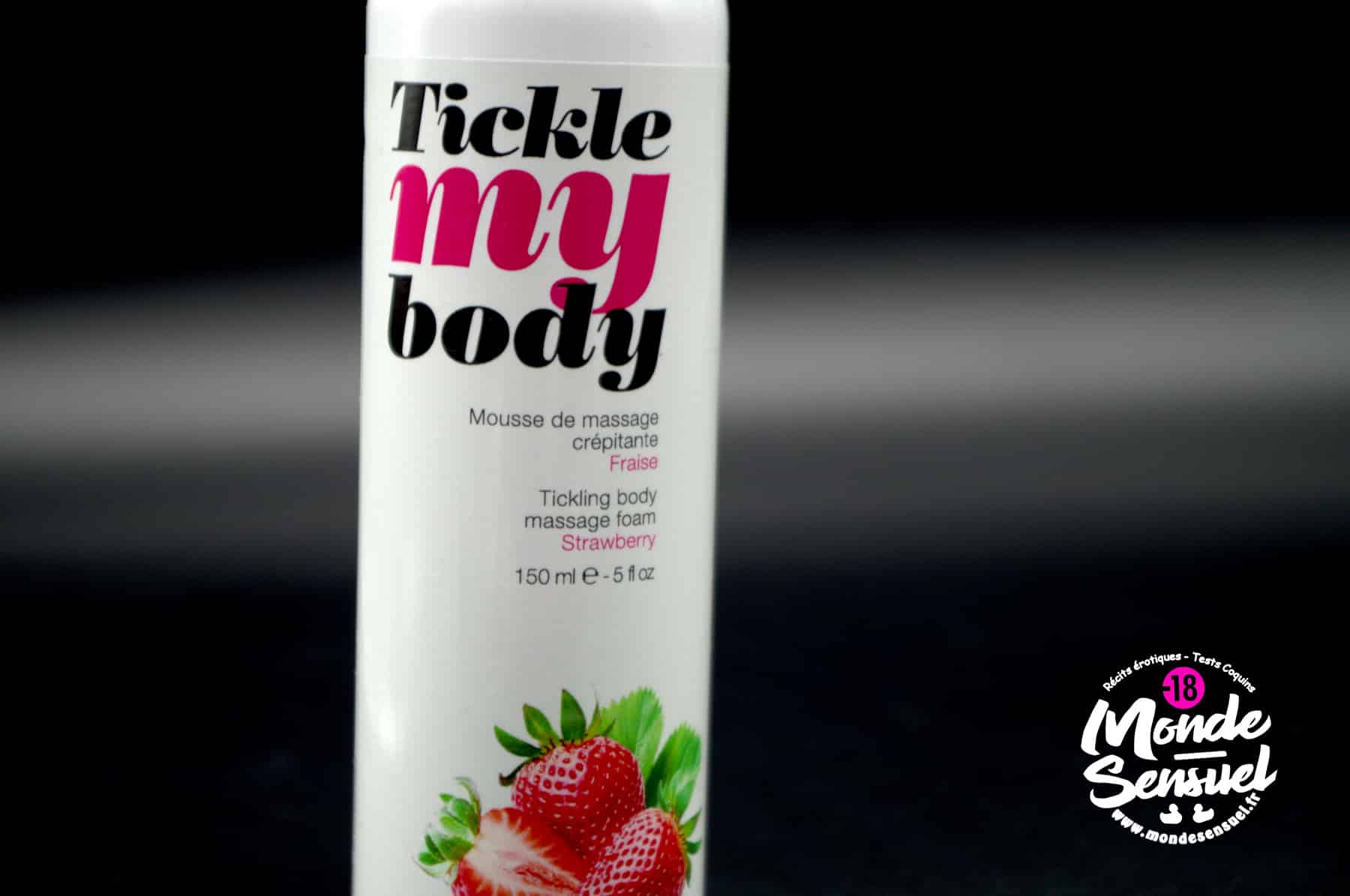 zoom sur le flacon de mousse de massage